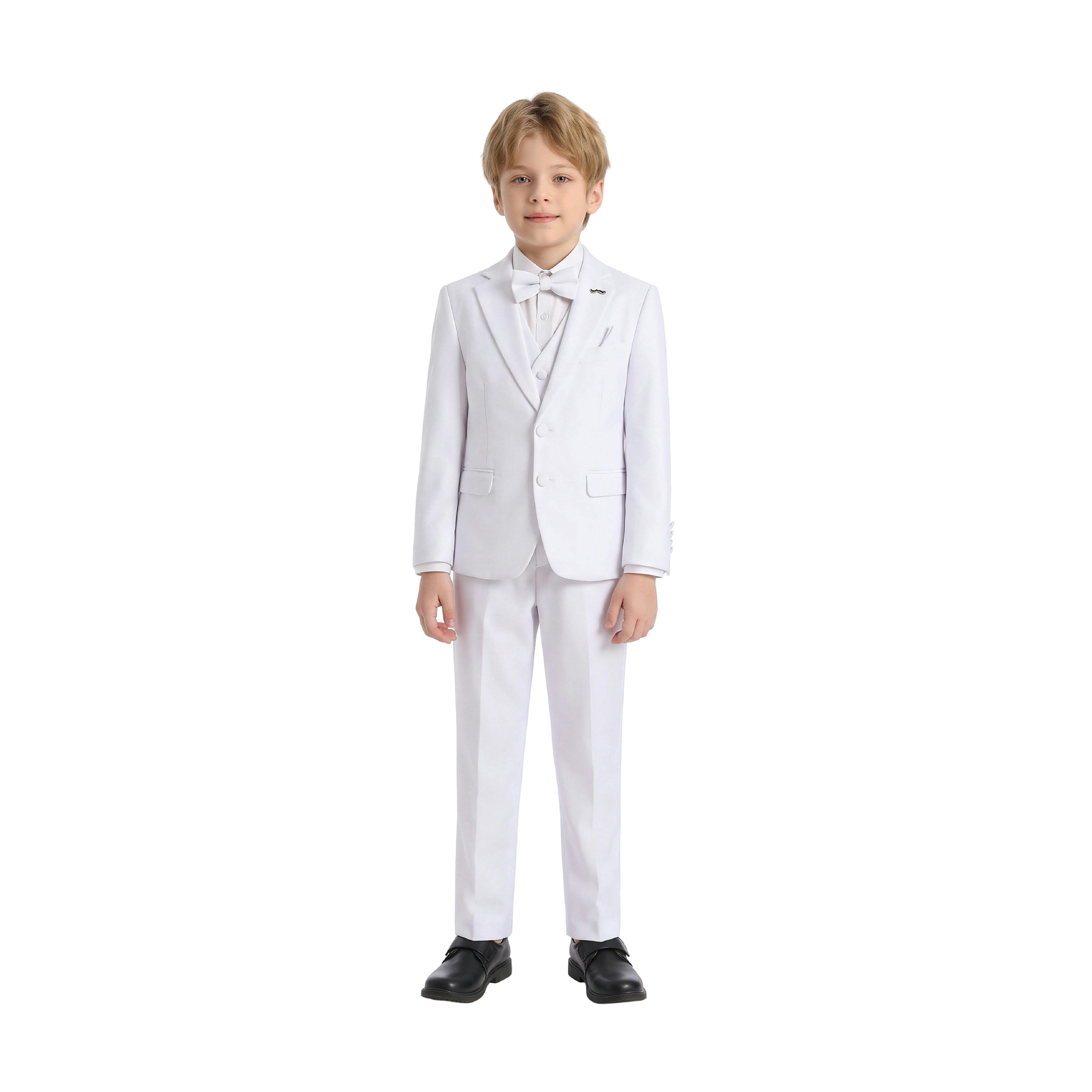 White Suit Peak Lapel Tuxedo Set