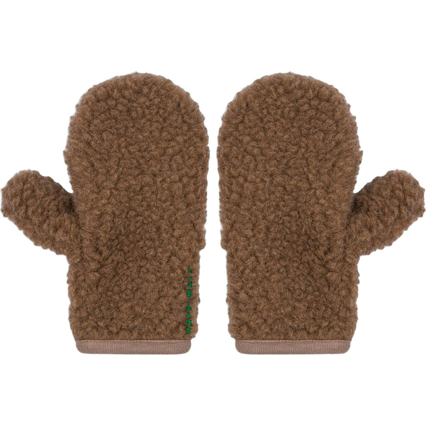 children's merino mittens - teddy brown 6y+
