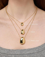 Gold Pendant Necklace - Pebble Mini