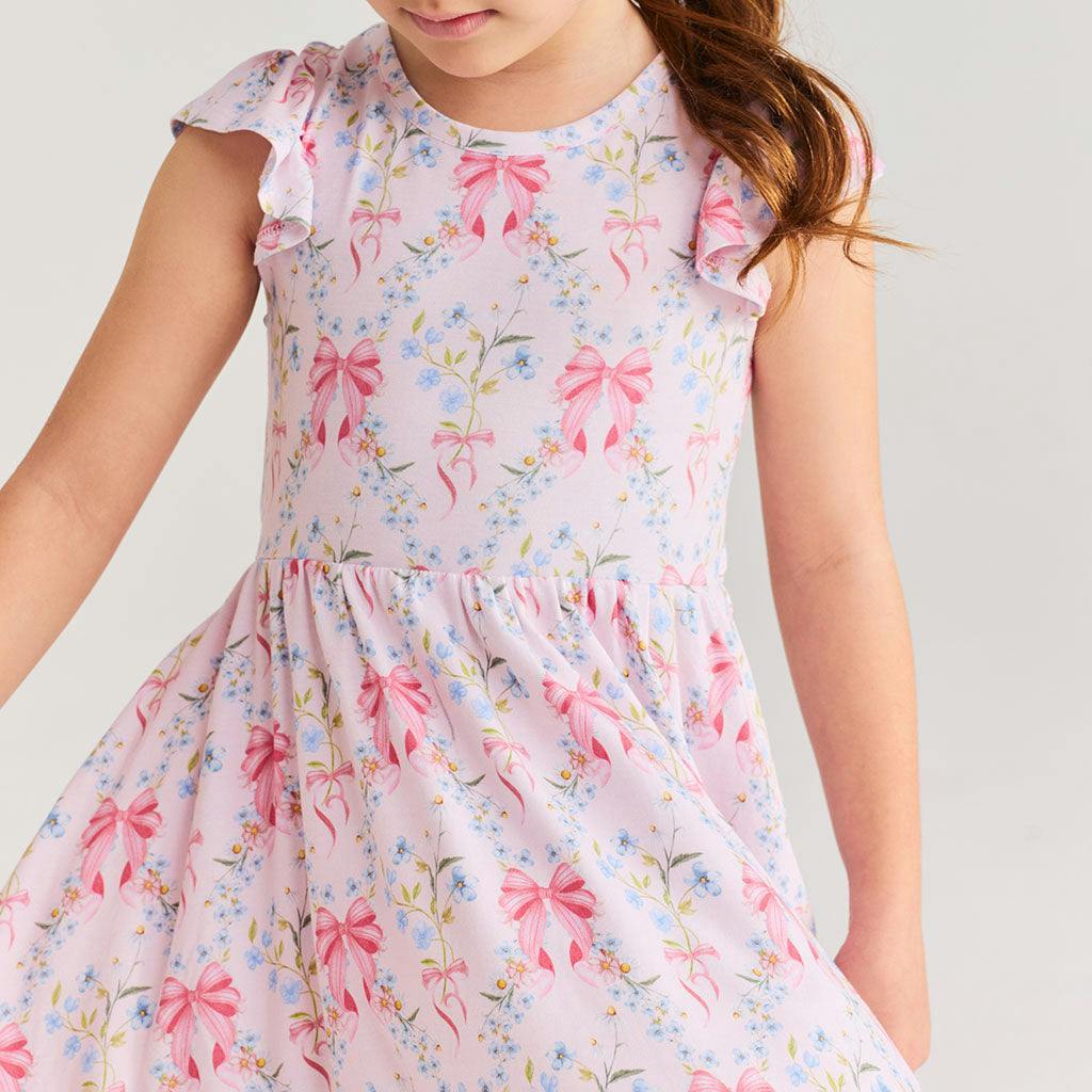 Harriet Tie Back Ruffled Twirl Dress