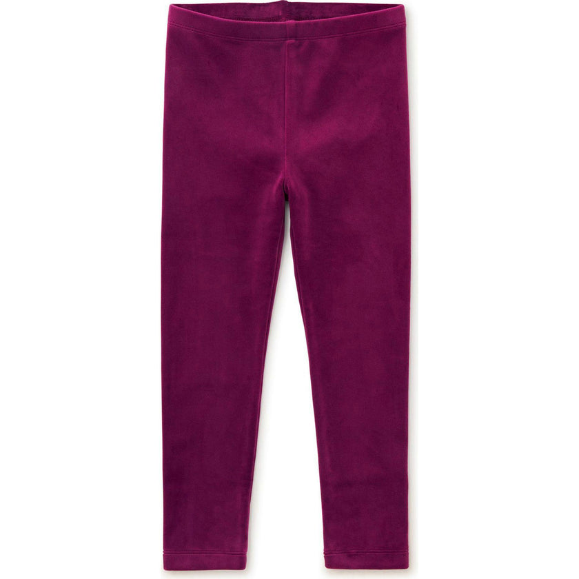 Velour Comfortable Fit Stretch Leggings, Red