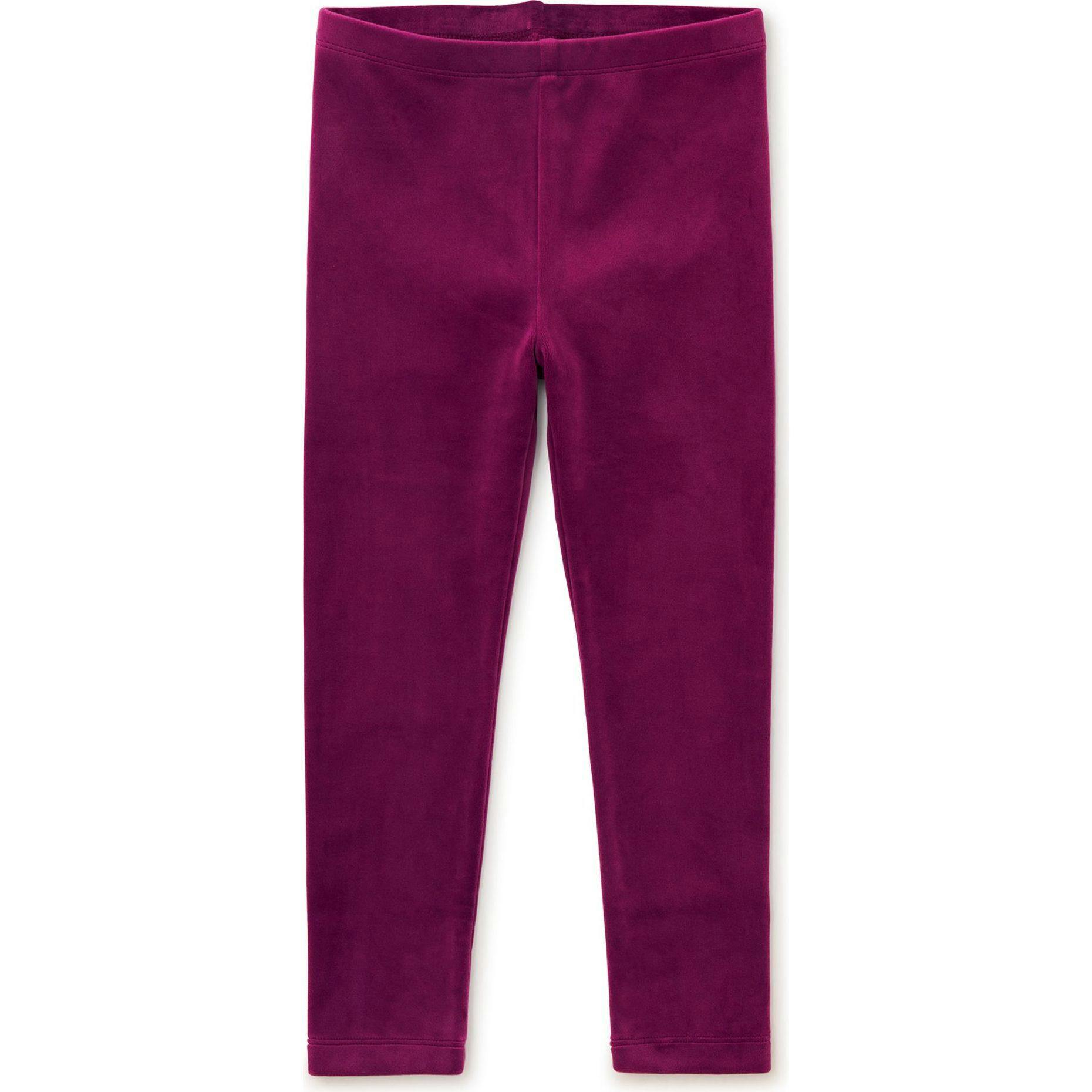 Velour Comfortable Fit Stretch Leggings, Red