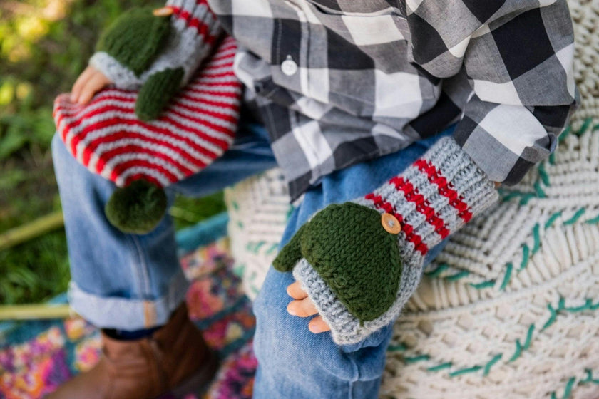 Kids Fingerless Fold-Over Mittens
