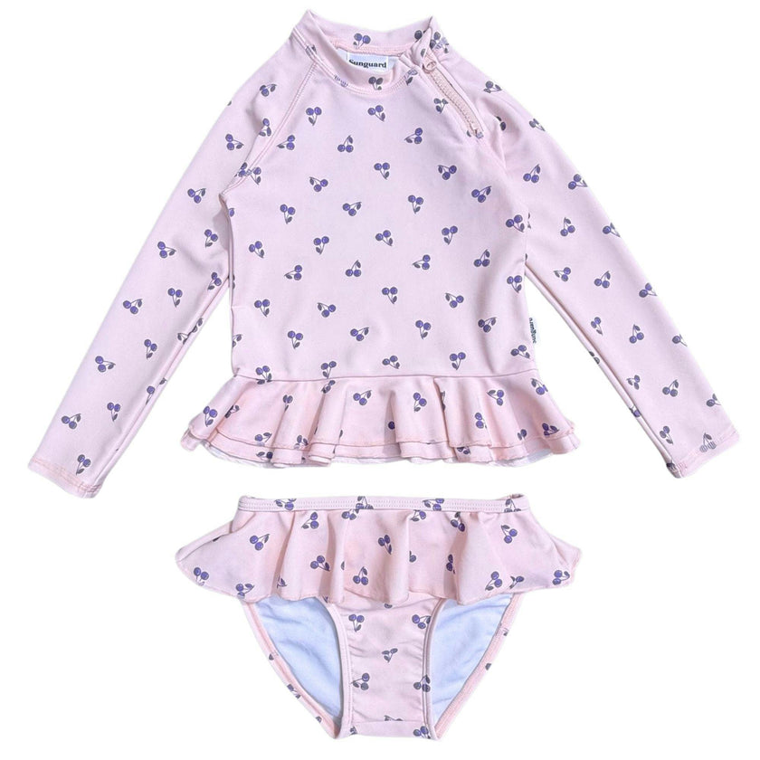 Reese 2-Piece Long Sleeve Peplum Top & Bottom Swimwear