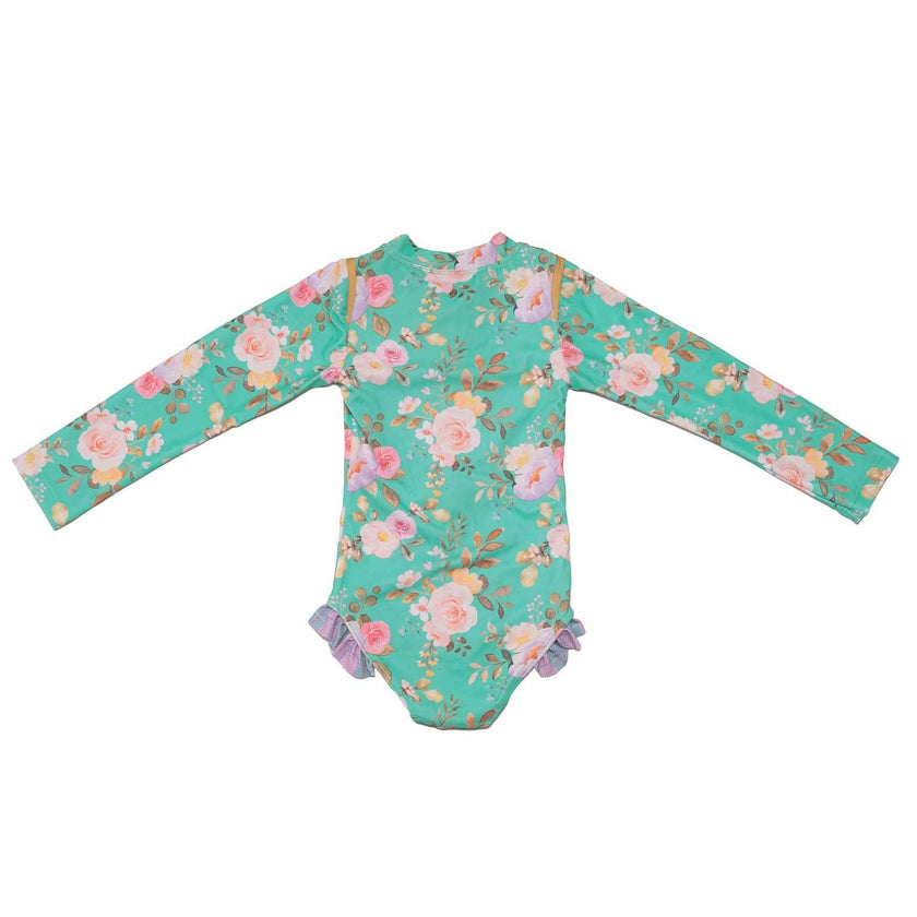 Long Sleeve Zip One Piece Swimsuit