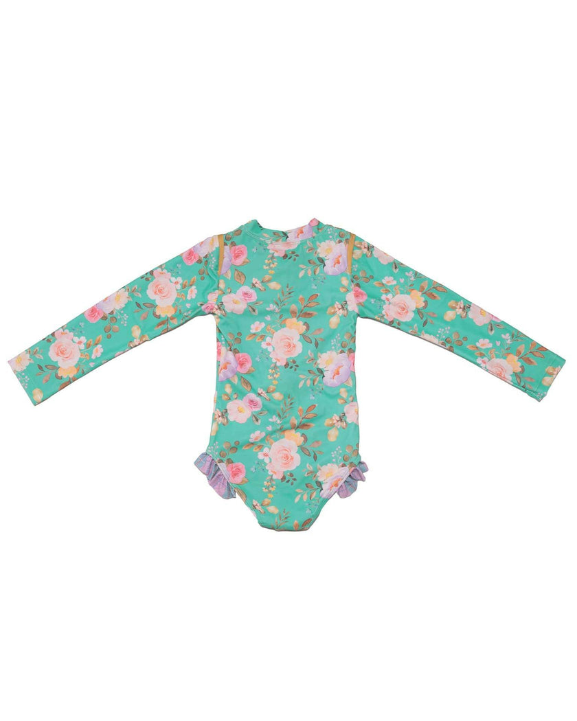 Long Sleeve Zip One Piece Swimsuit