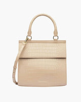 Medium Stylish, Chic Insulated Lunchbox, Cream Croc