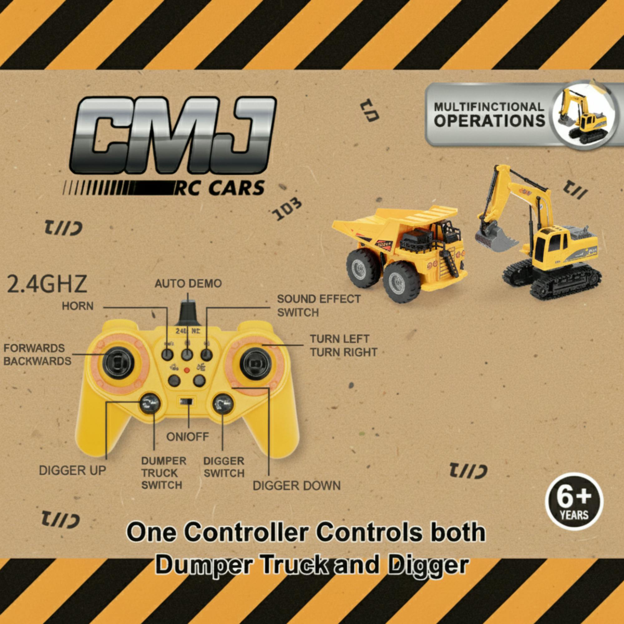 CMJ RC Car: Twin Pack - Digger & Dumper