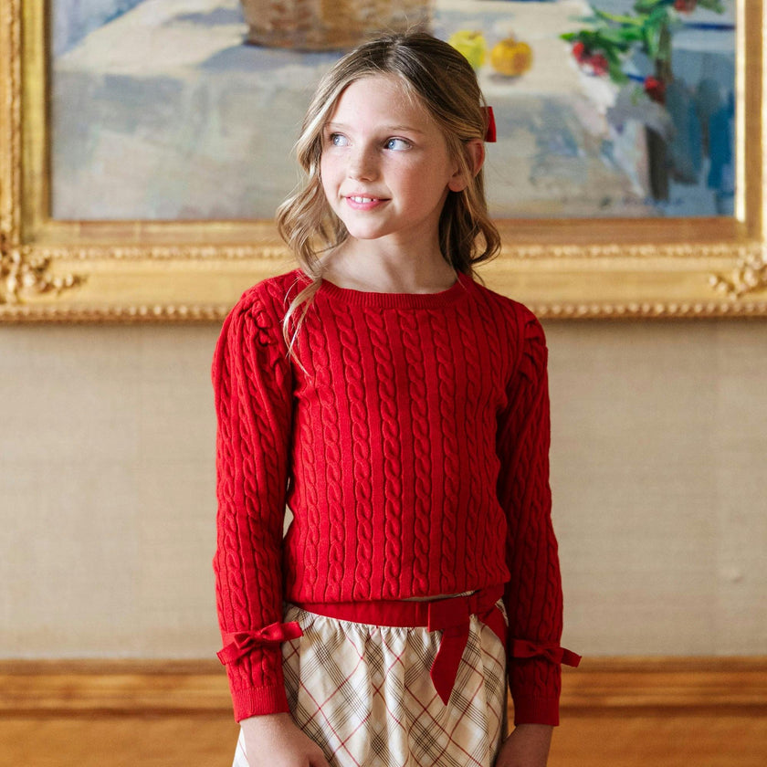 Organic Puff Sleeve Bow Sweater