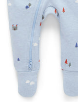 Thick Zip Growsuit Set Castle Print