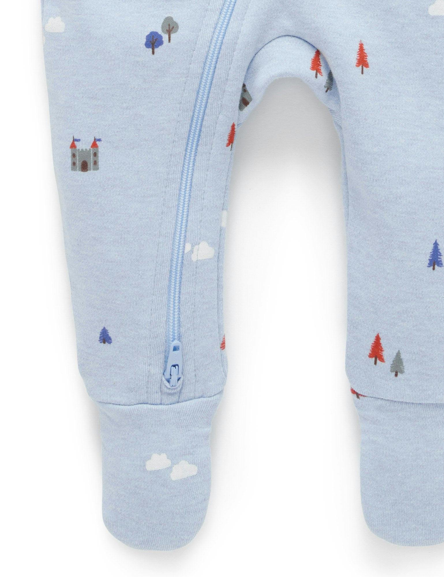 Thick Zip Growsuit Set Castle Print