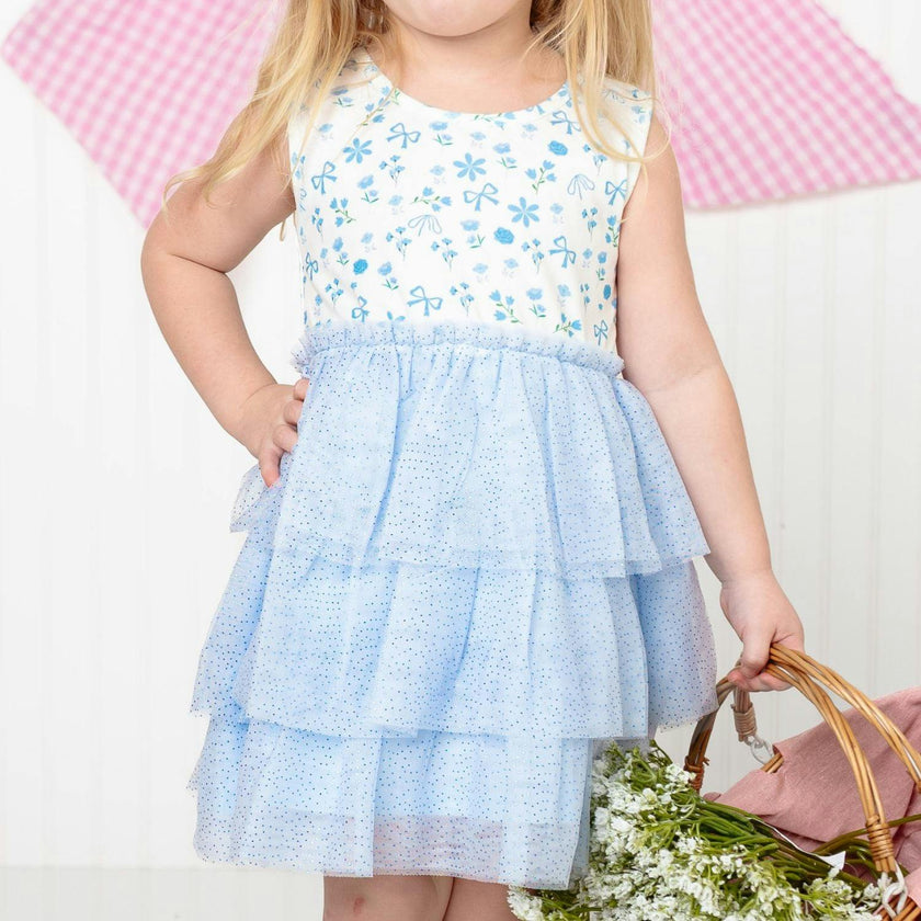 Sky Floral Tank Tutu Dress