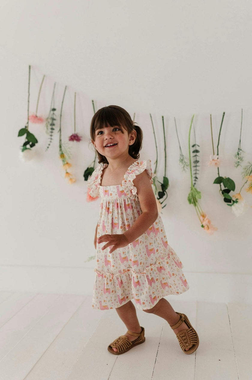 Girl's Drop-Waist Peplum Dress