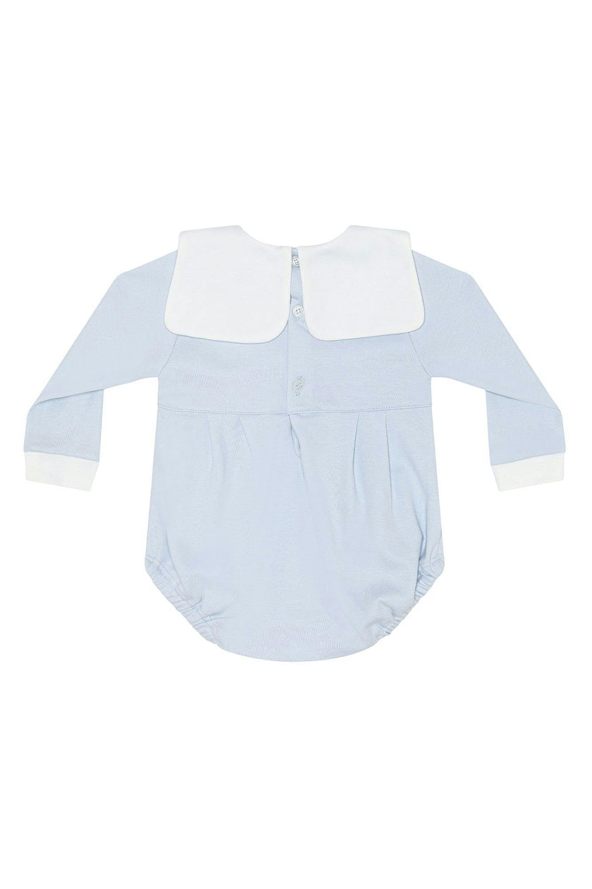 Blue Rocking Horse Embroidered Bubble LS