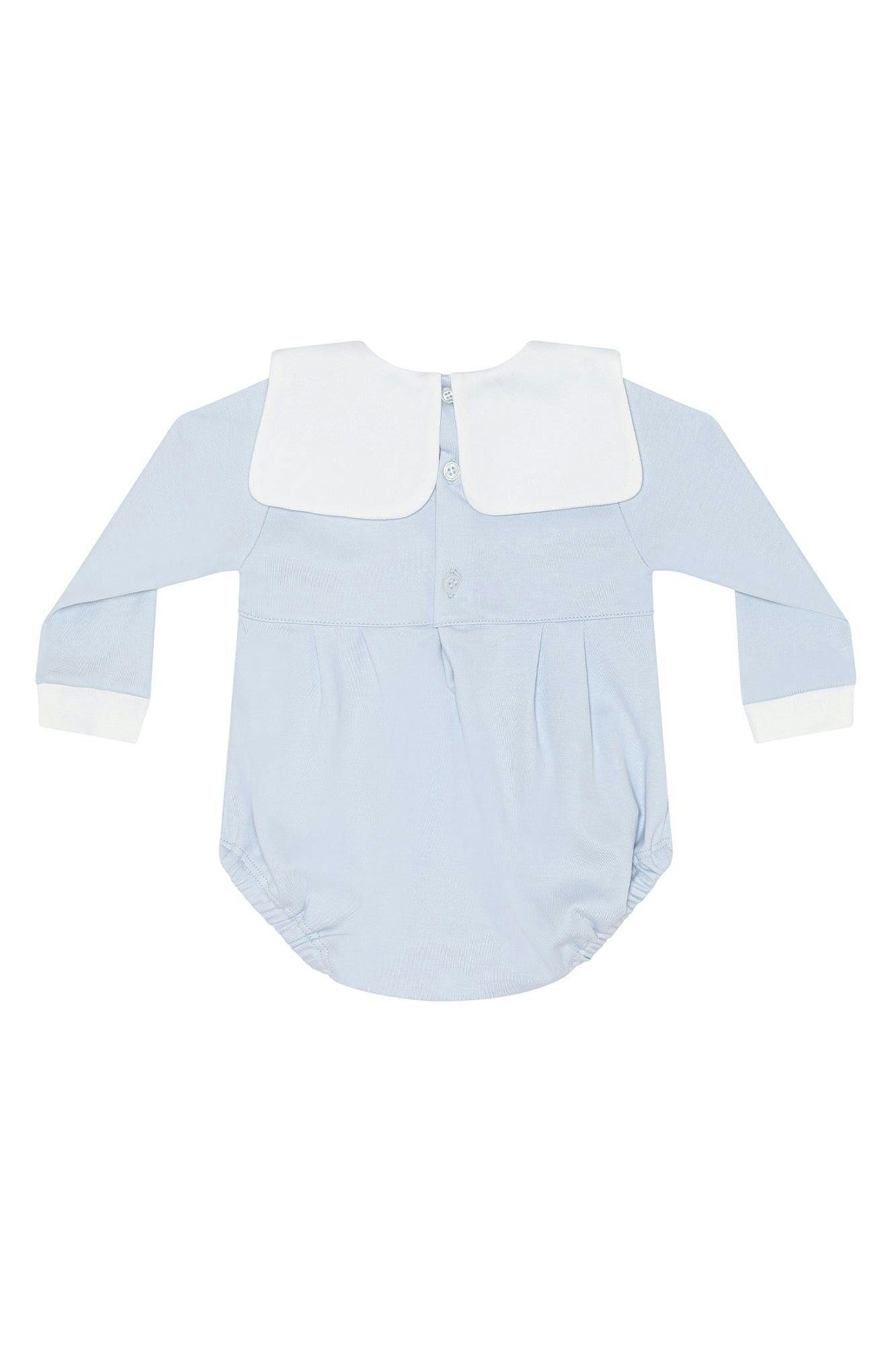 Blue Rocking Horse Embroidered Bubble LS