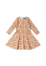 Petals Long Sleeve Spinny Dress, Multi