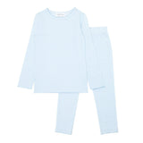 girls powder blue stripe pima pajamas set