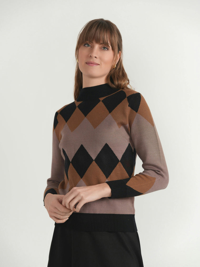 Argyle Combo Sweater Knit