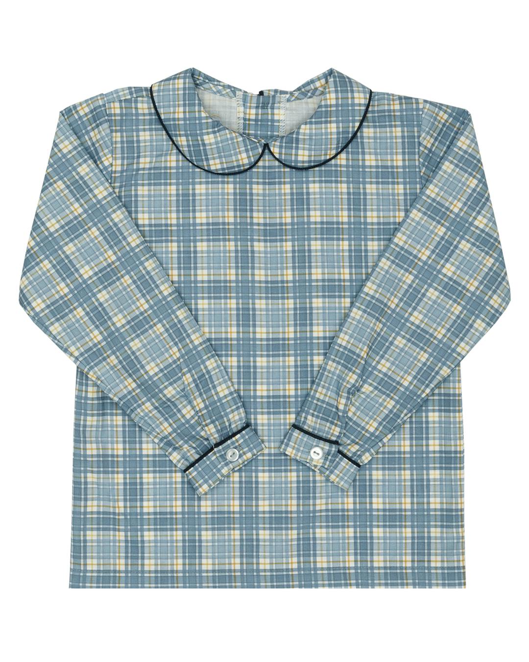 Piped Peter Pan Top in Marta Plaid