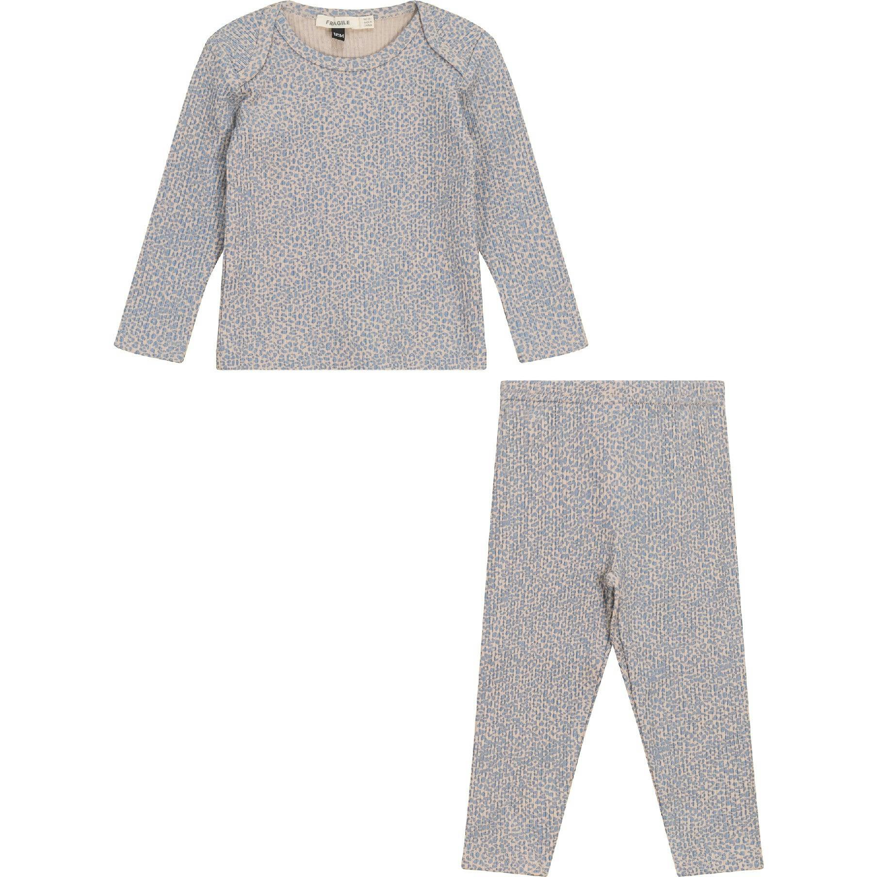 Leopard Print 2Pc Set Beige/Blue