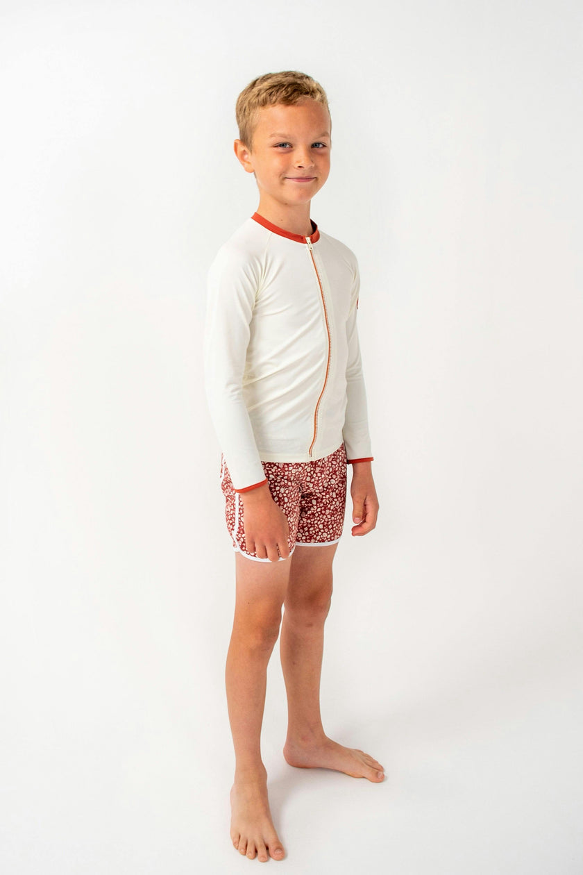 Leo Rashguard Ivory And Terracotta