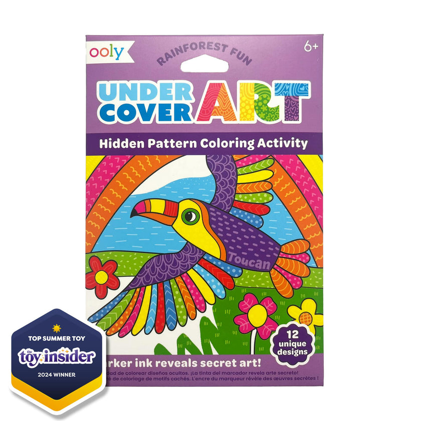 Undercover Art Hidden Pattern Coloring Activity Art Cards - Rainforest Fun - 12 Cards