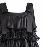 Black Bellamy Ruffle Sequin Dress