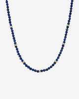 14K Gold Blue Lapis Segment Bead Necklace