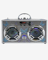 Silver Bling Boombox & Bluetooth Speaker