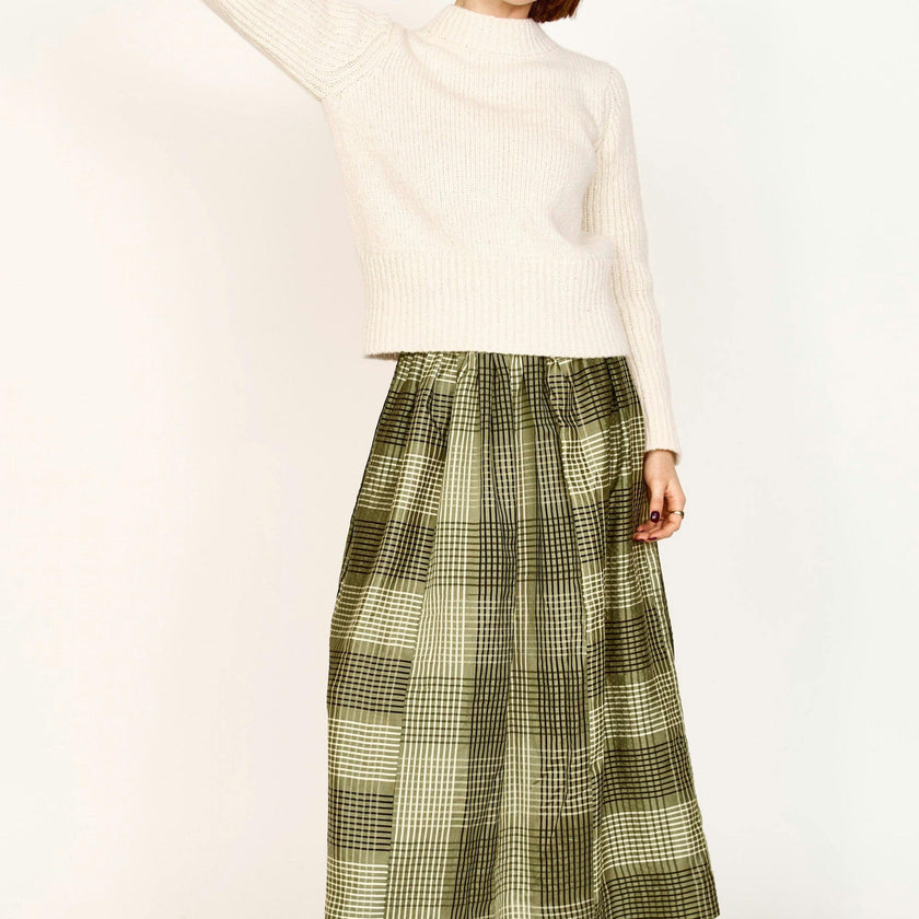 Verona Skirt in Olive Plaid