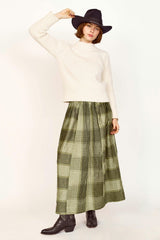 Verona Skirt in Olive Plaid