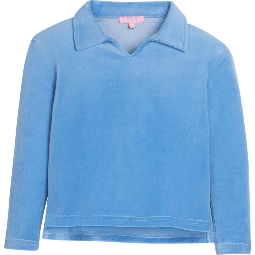 Polo Collar Long Sleeve Pull-Over Sweatshirt
