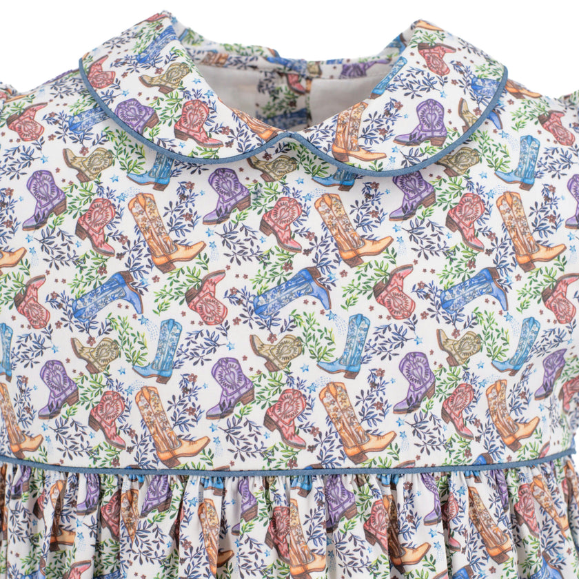 Sarita Girl Dress - Boots Print