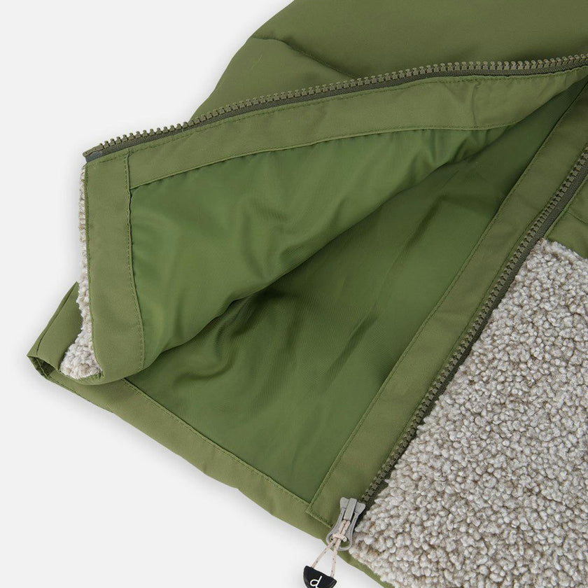 Sleeveless Mid-Season Vest Olive Green