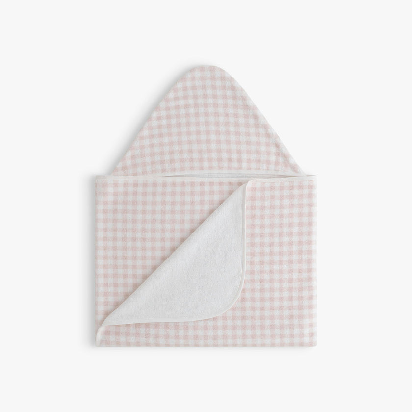 Picnic Gingham Children's Hooded Towel - Pink