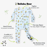 Easter Bunny Blue Bamboo Convertible Footie