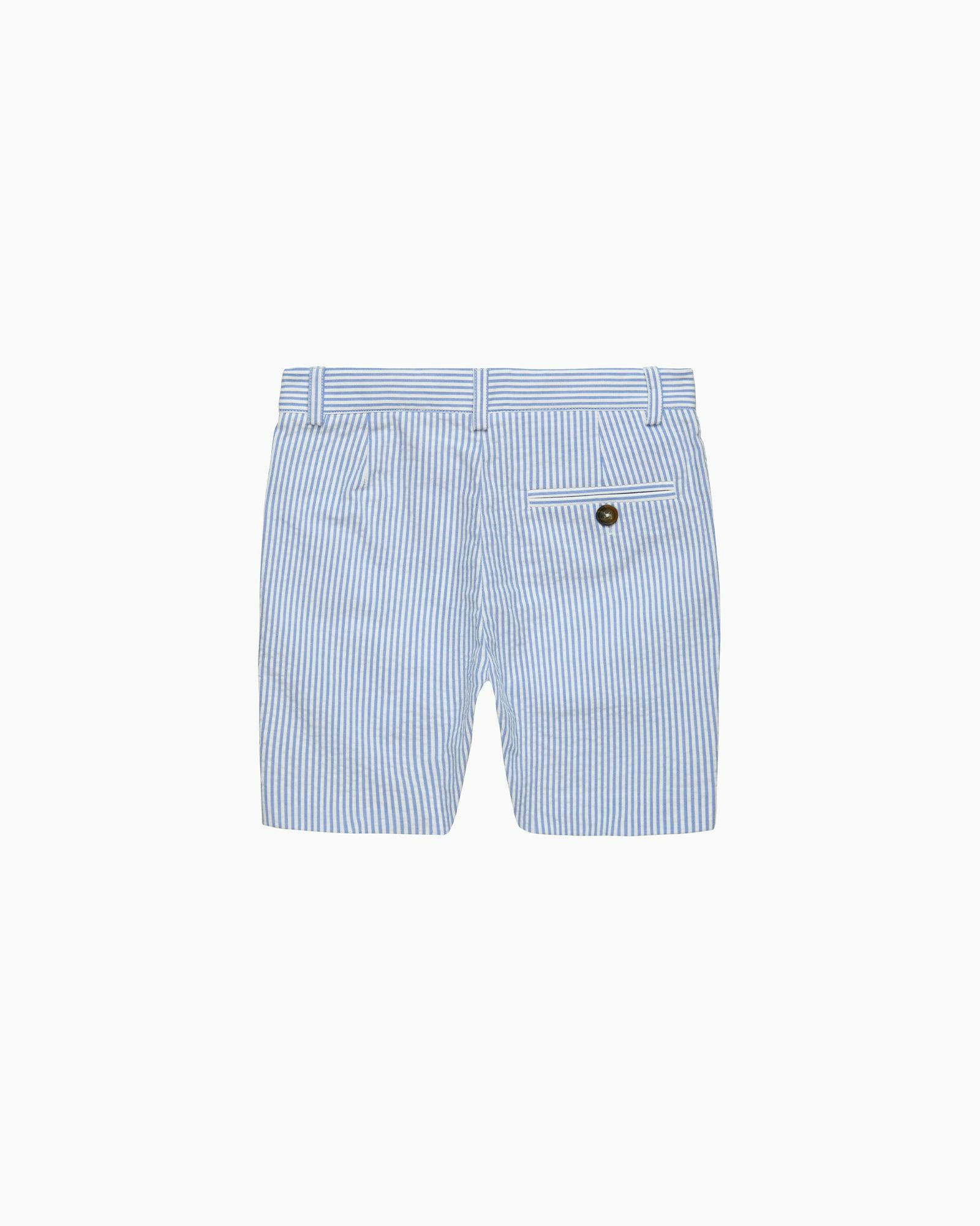 Theo Tailored Shorts in Blue Stripe