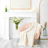 Custom Personalized Wedding Sustainable Knit Throw Blanket - Lace Crest