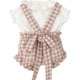 Girls' Dusty Rose Gingham Bloomer and Ruffle Blouse Set, Pink