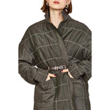 Women's Tahoe Hand Embroidered Oversized Quilted Jacket, Black