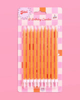 Orange Glitter Candles - 10 glitter candles