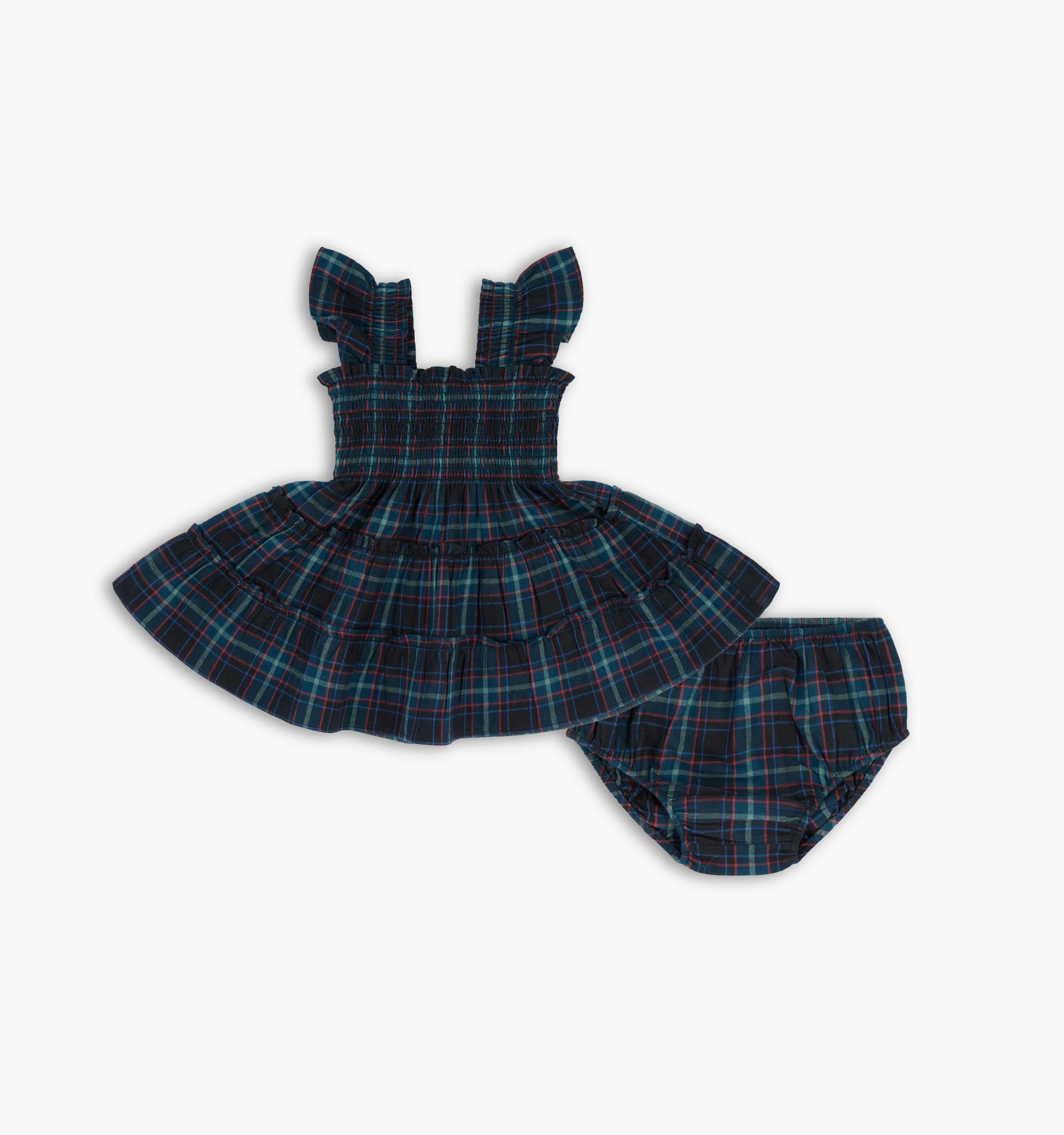 The Baby Ellie Nap Dress - Jewel Tartan