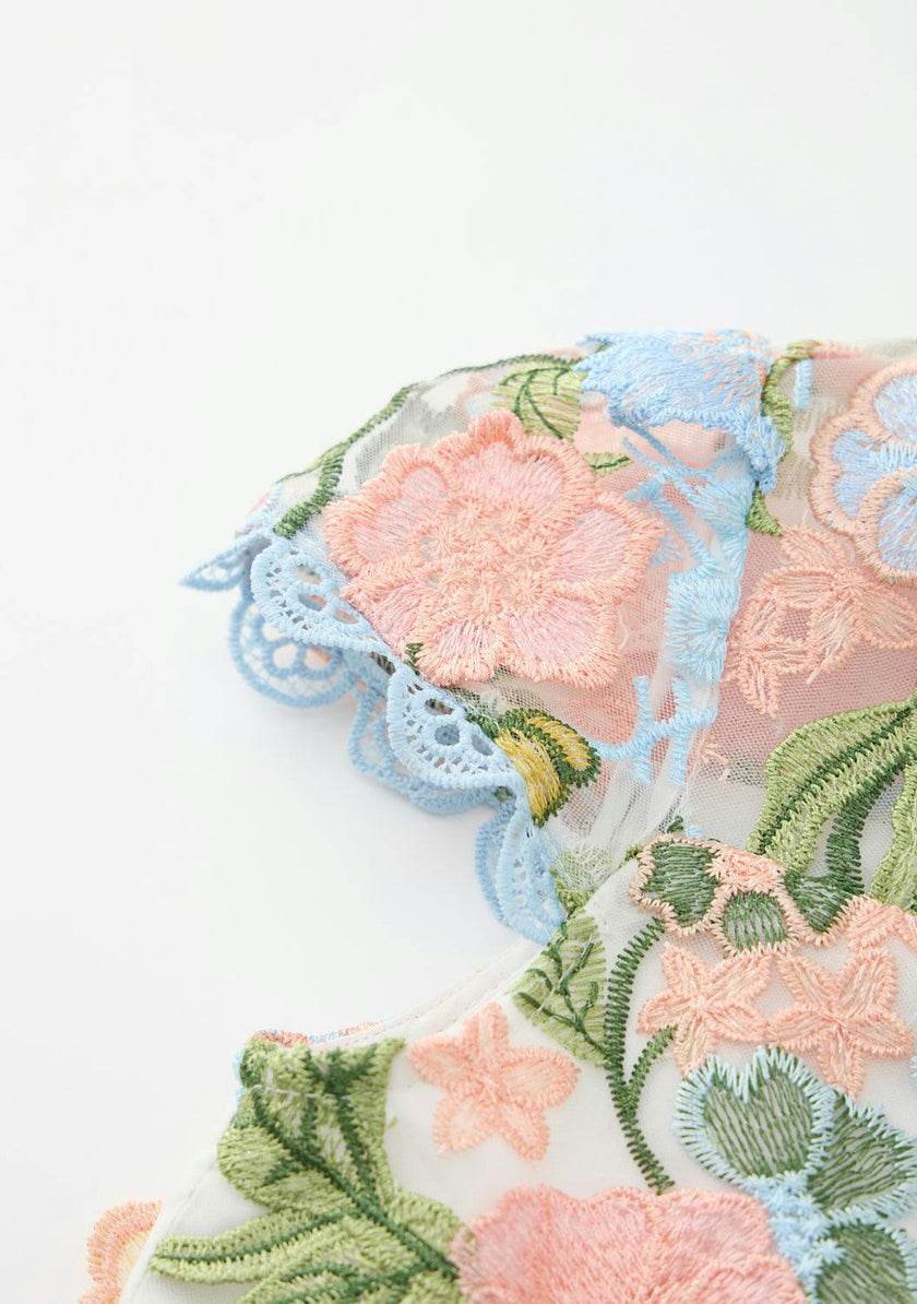 Rosalie Embroidery Mini Dress