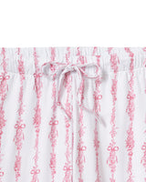 The Olivia Wide Leg Pima Pajama Set in Pink Mayfair Toile