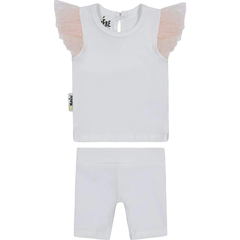 Glitter Mesh 2-Piece Top & Short Set