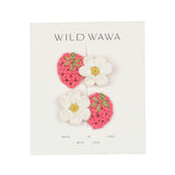 Crochet Clip Set in Strawberry Daisy