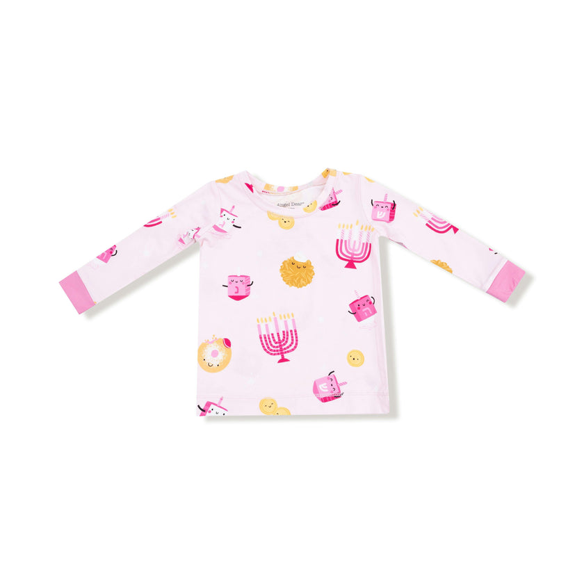 Hanukkah - Pink - Long Sleeve Loungewear Set
