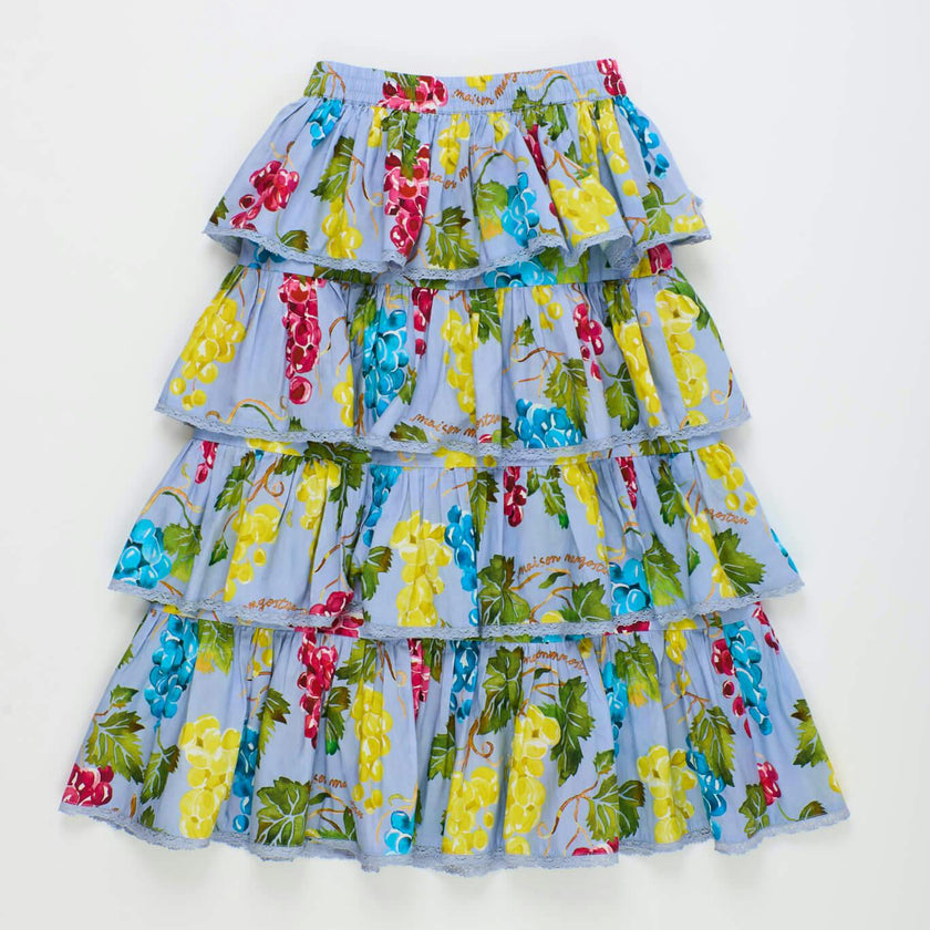 RUFFLES UVAS SKIRT LIGHT BLUE