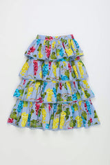 RUFFLES UVAS SKIRT LIGHT BLUE