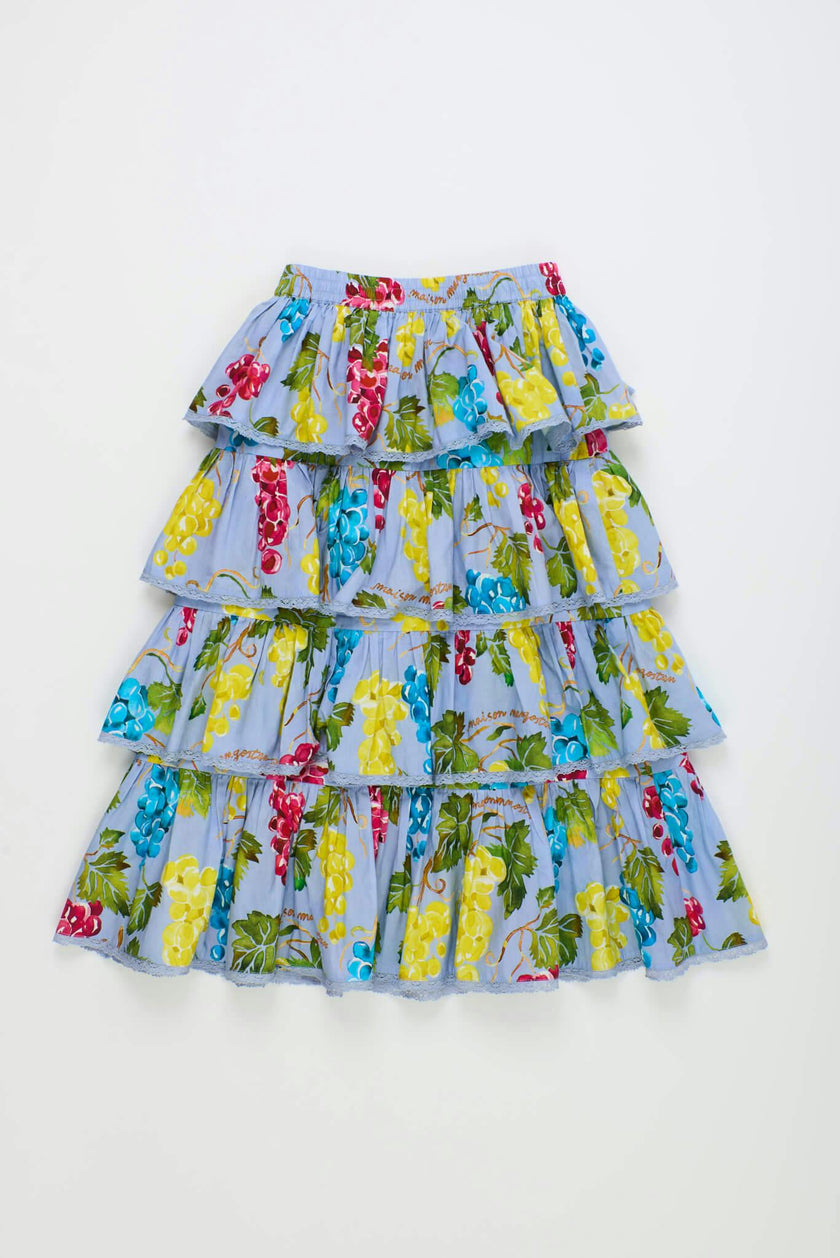 RUFFLES UVAS SKIRT LIGHT BLUE